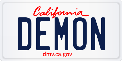 CA license plate DEMON