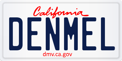 CA license plate DENMEL