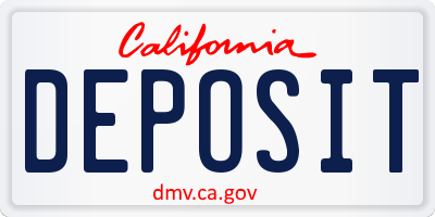 CA license plate DEPOSIT