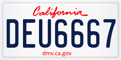 CA license plate DEU6667