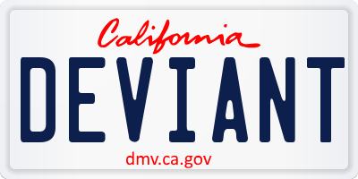 CA license plate DEVIANT