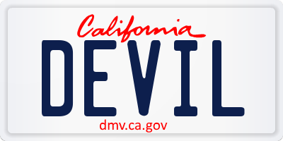 CA license plate DEVIL