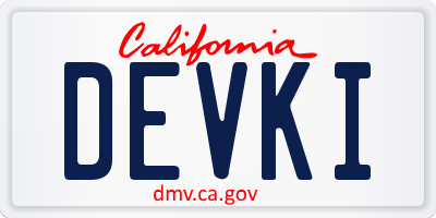 CA license plate DEVKI