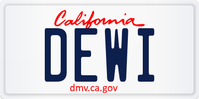 CA license plate DEWI