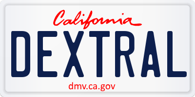 CA license plate DEXTRAL