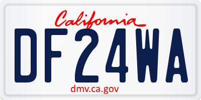CA license plate DF24WA