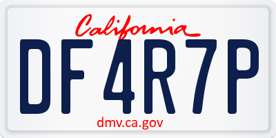 CA license plate DF4R7P