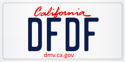 CA license plate DFDF