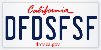 CA license plate DFDSFSF