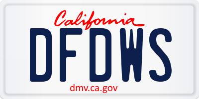 CA license plate DFDWS