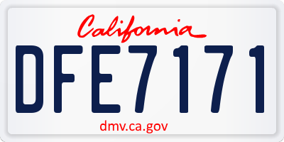 CA license plate DFE7171