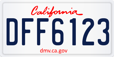 CA license plate DFF6123