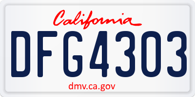 CA license plate DFG4303