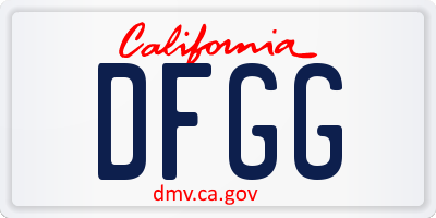 CA license plate DFGG