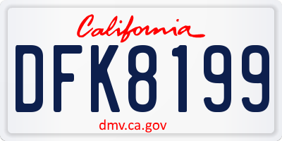 CA license plate DFK8199