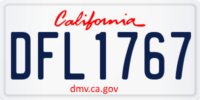 CA license plate DFL1767