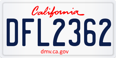 CA license plate DFL2362