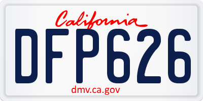 CA license plate DFP626