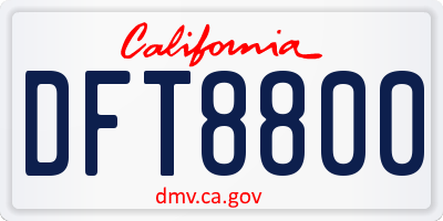 CA license plate DFT8800