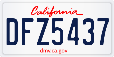 CA license plate DFZ5437