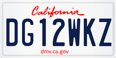 CA license plate DG12WKZ