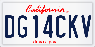 CA license plate DG14CKV