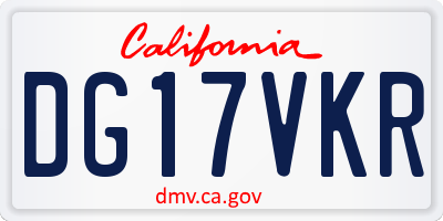 CA license plate DG17VKR