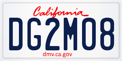 CA license plate DG2M08