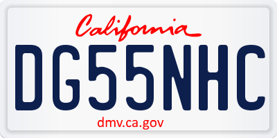 CA license plate DG55NHC