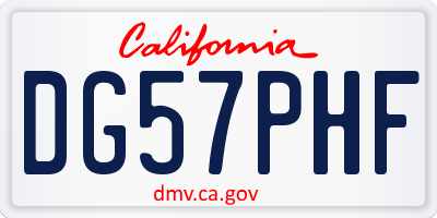 CA license plate DG57PHF