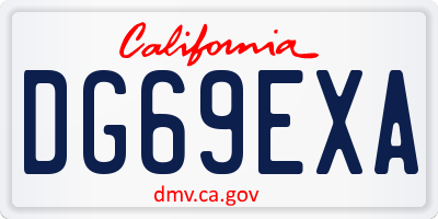 CA license plate DG69EXA