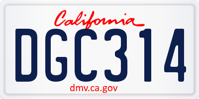 CA license plate DGC314