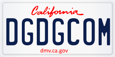 CA license plate DGDGCOM