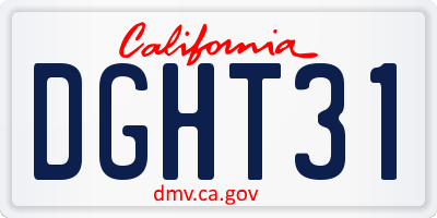 CA license plate DGHT31