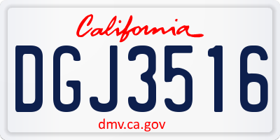 CA license plate DGJ3516