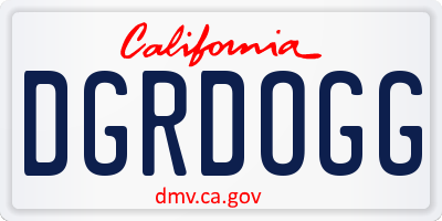 CA license plate DGRDOGG