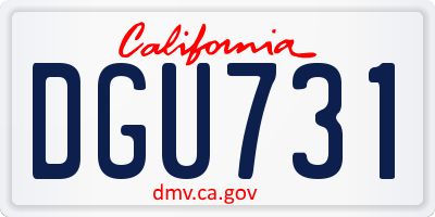 CA license plate DGU731