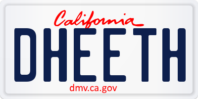 CA license plate DHEETH