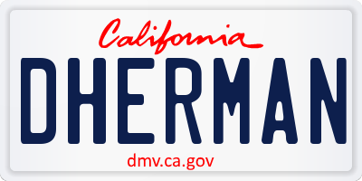 CA license plate DHERMAN