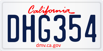 CA license plate DHG354