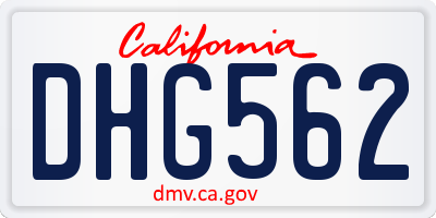 CA license plate DHG562