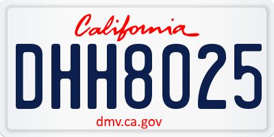 CA license plate DHH8025