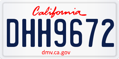 CA license plate DHH9672