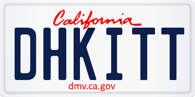 CA license plate DHKITT