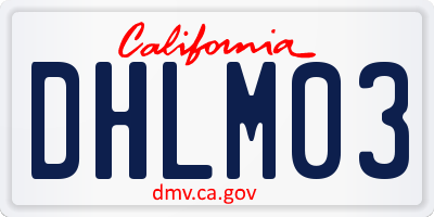 CA license plate DHLM03