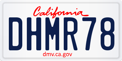 CA license plate DHMR78