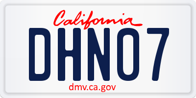 CA license plate DHN07