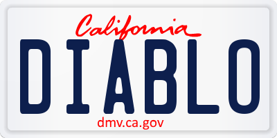 CA license plate DIABLO