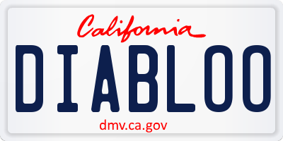 CA license plate DIABLOO