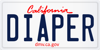 CA license plate DIAPER